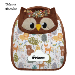 Sac à dos hibou fleurie
