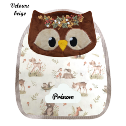 Sac à dos hibou fleurie