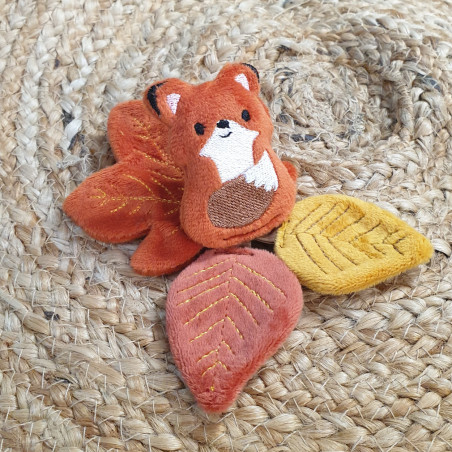 Mini doudou renard roux de poche