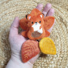 Mini doudou renard roux de poche