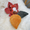 Doudou renard roux et feuilles