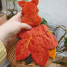 Doudou renard roux et feuilles