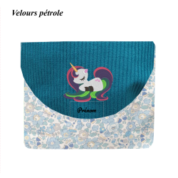 Pochette carnet de santé licorne
