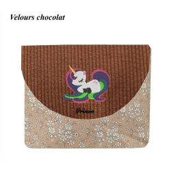 Pochette carnet de santé licorne