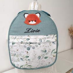 Sac à dos maternelle brodé renard roux