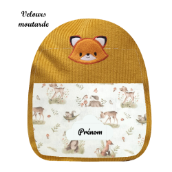 Sac à dos maternelle brodé renard roux
