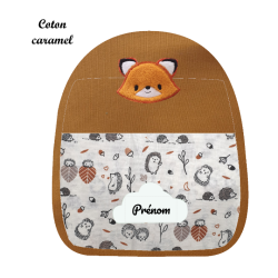 Sac à dos maternelle brodé renard roux