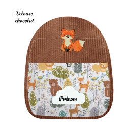 Sac à dos brodé renard roux