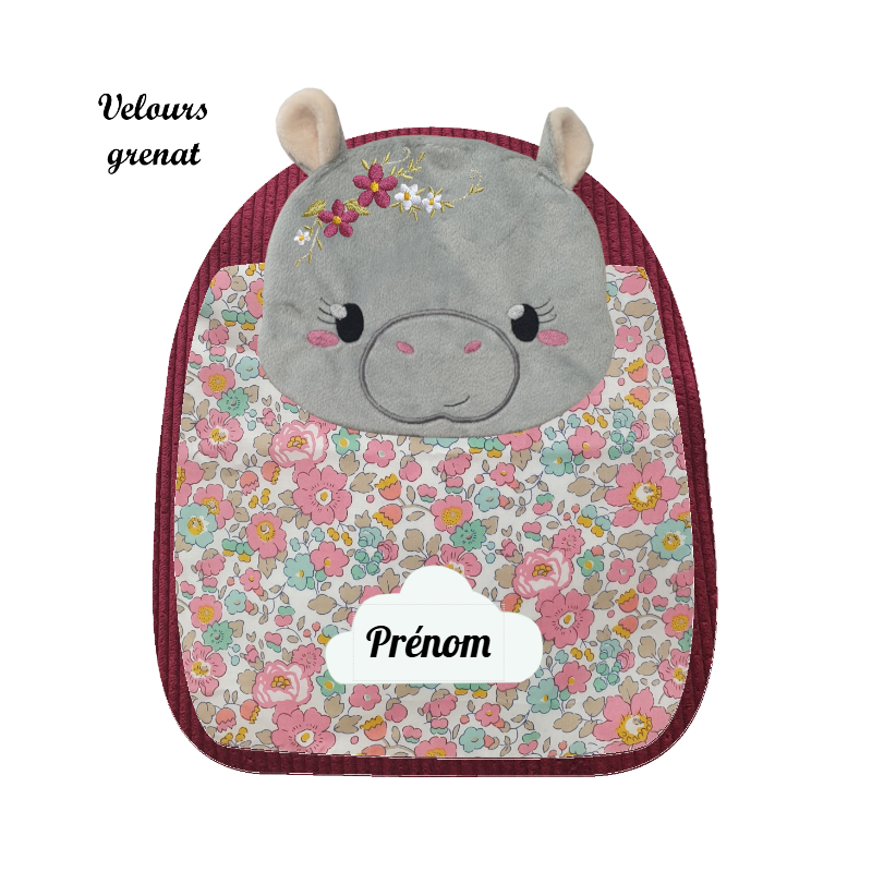 Sac à dos maternelle hippopotame