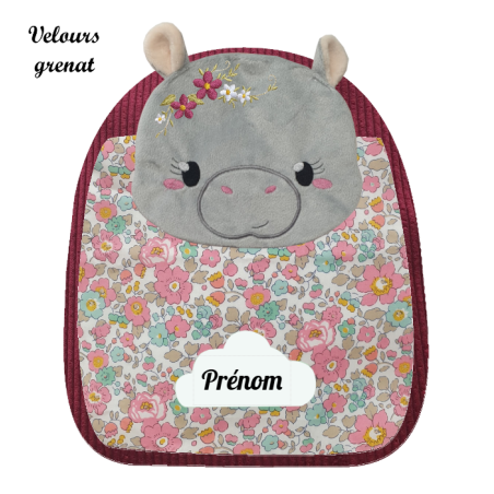 Sac à dos maternelle hippopotame