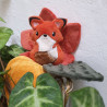 Doudou renard roux feuille érable