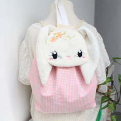 Sac à dos coulissant lapin brodé