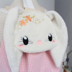 Sac à dos coulissant lapin brodé