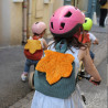 Sac à dos crèche et maternelle personnalisable brodé prénom rabat feuille érable fabriqué en Provence