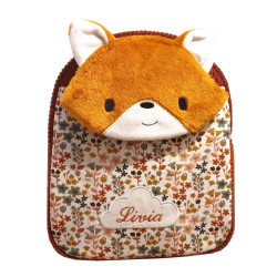 Sac à dos renard roux enfant crèche et maternelle personnalisable prénom brodé fabriqué en Provence