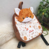 Sac à dos renard roux enfant crèche et maternelle personnalisable prénom brodé fabriqué en Provence
