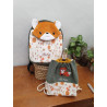 Sac à dos renard roux enfant crèche et maternelle personnalisable prénom brodé fabriqué en Provence