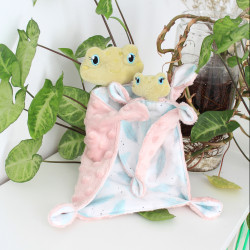 Doudou maman grenouille et son bébé fait main en Provence