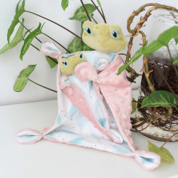 Doudou maman grenouille et son bébé fait main en Provence