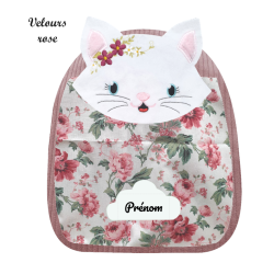 Sac à dos chat crèche et maternelle personnalisable prénom brodé fabriqué en Provence