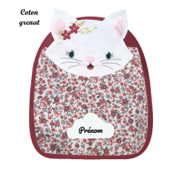 Sac à dos chat crèche et maternelle personnalisable prénom brodé fabriqué en Provence
