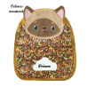 Sac à dos maternelle artisanal chat siamois personnalisable cousu en Provence