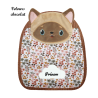Sac à dos maternelle artisanal chat siamois personnalisable cousu en Provence