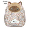 Sac à dos maternelle artisanal chat siamois personnalisable cousu en Provence