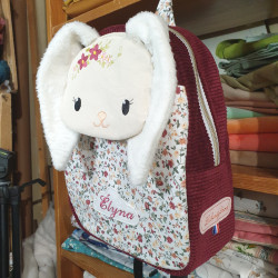 Sacs à dos lapinette crèche et maternelle personnalisable prénom brodé fabriqué en Provence