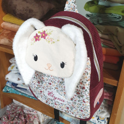 Sacs à dos lapinette crèche et maternelle personnalisable prénom brodé fabriqué en Provence