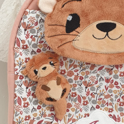 Sac à dos loutre et son bébé crèche et maternelle personnalisable prénom brodé fabriqué en Provence