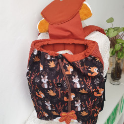 Sac à dos coulissant renard roux enfant crèche et maternelle personnalisable prénom brodé fabriqué en Provence