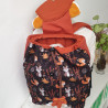 Sac à dos coulissant renard roux enfant crèche et maternelle personnalisable prénom brodé fabriqué en Provence