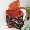 Sac à dos coulissant renard roux enfant crèche et maternelle personnalisable prénom brodé fabriqué en Provence