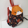 Sac à dos coulissant renard roux enfant crèche et maternelle personnalisable prénom brodé fabriqué en Provence