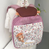 Sac à dos loutre et son bébé crèche et maternelle personnalisable prénom brodé fabriqué en Provence