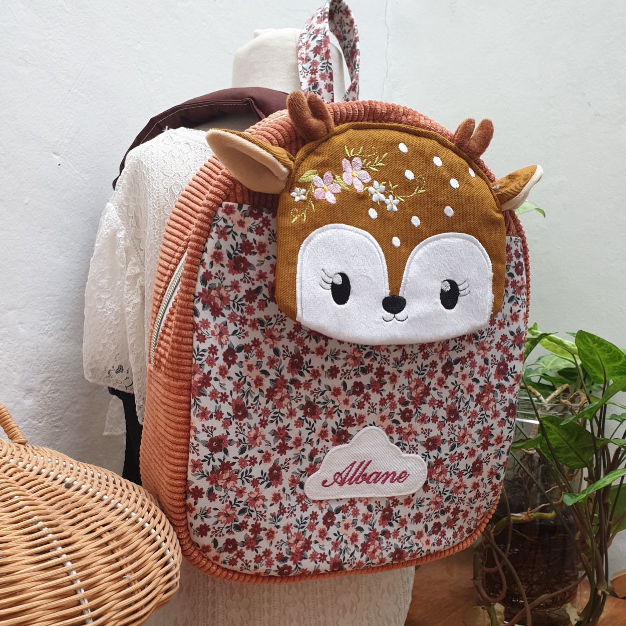 Sac velours terracota pour Albane